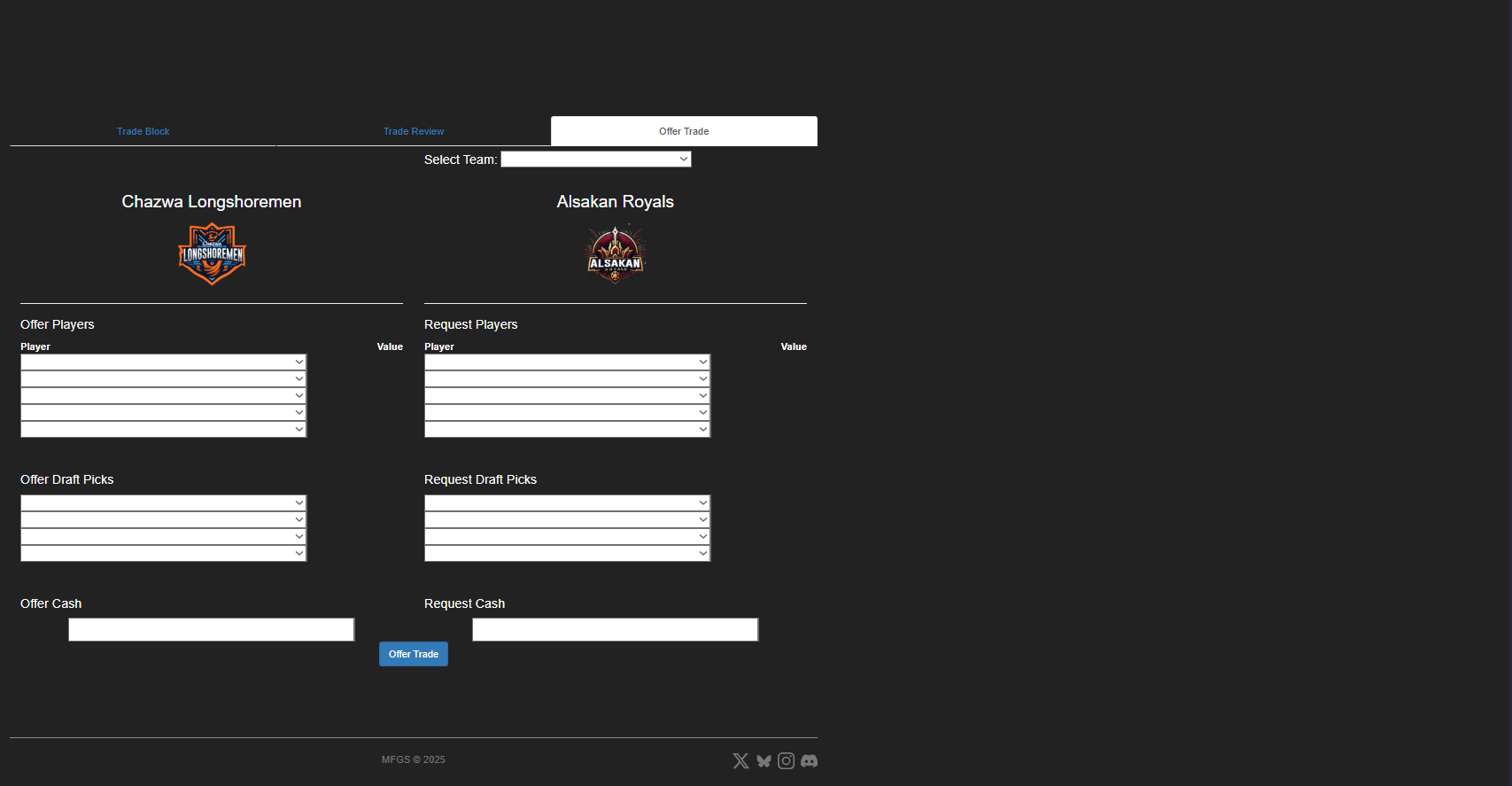Trade with other managers (Gravball only)